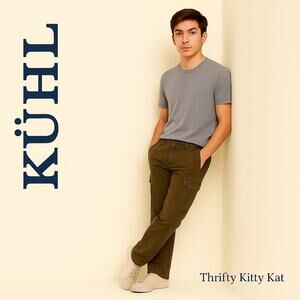 Kuhl Boys Revolvr Adjustable Waist Cargo Pants L [14-16] Green Gorpcore  Utility